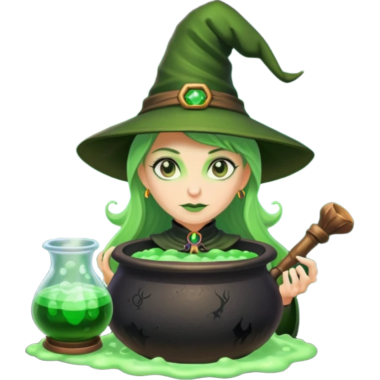 green witch cooking potion emoji