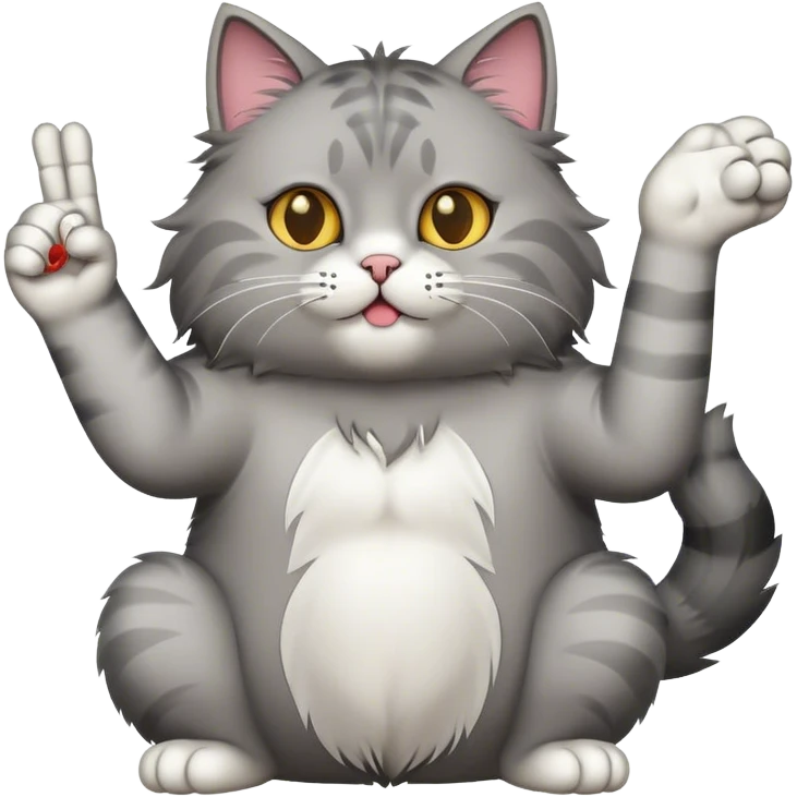 a cat sticking up middle finger emoji