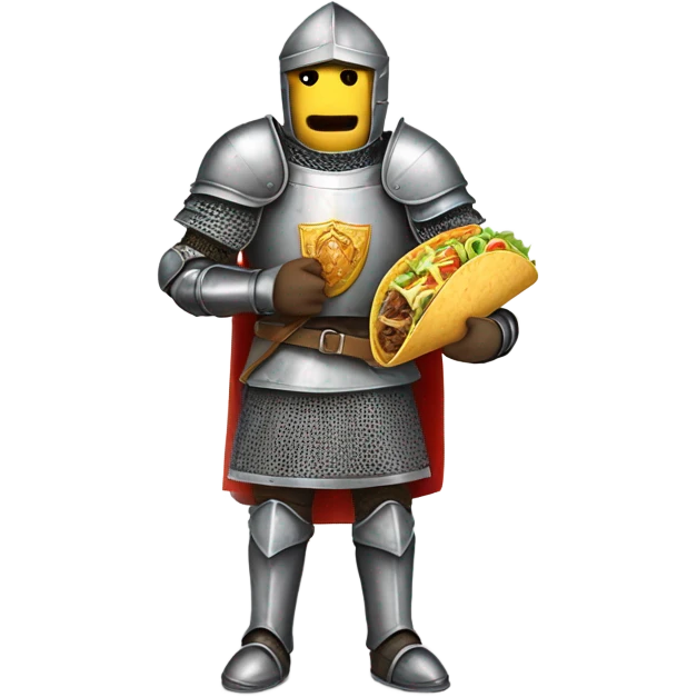 Knight holding a taco emoji