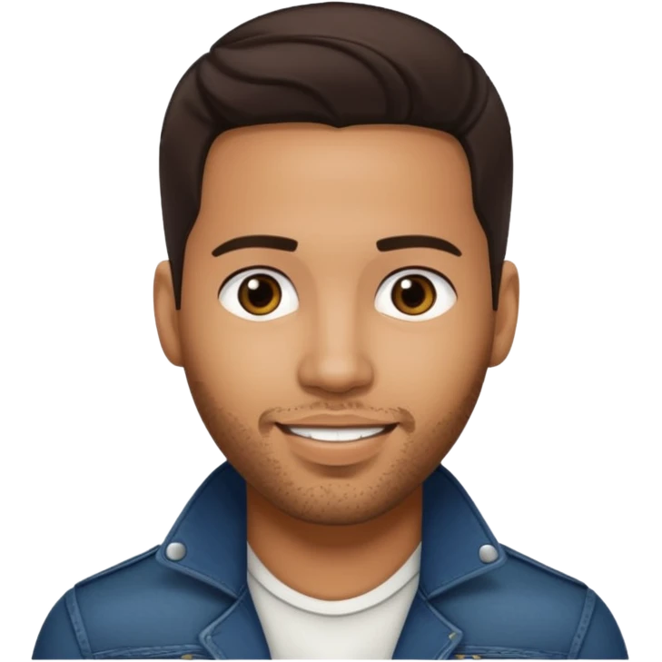 Romeo Santos with dark brown hair emoji