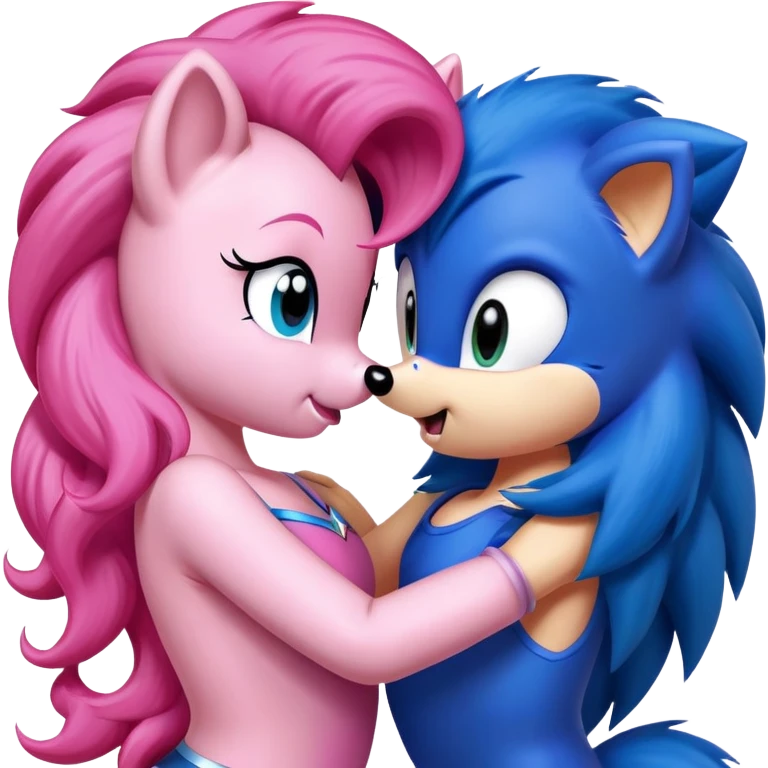 Pinkie Pie kissing Sonic  emoji