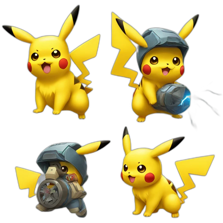 Pikachu using thunder emoji