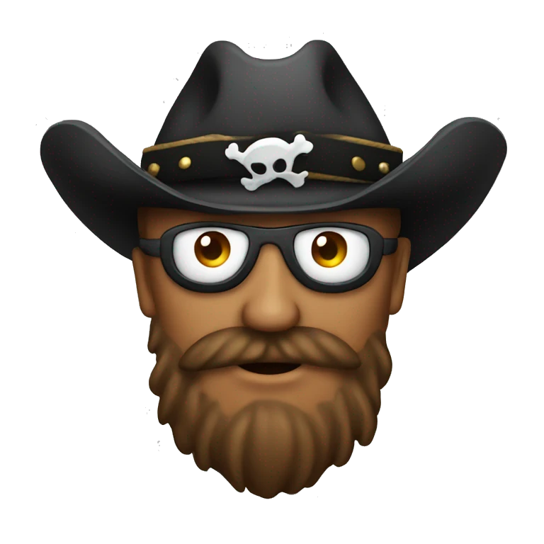 Cowboy Emoji with a pirate eye patch emoji