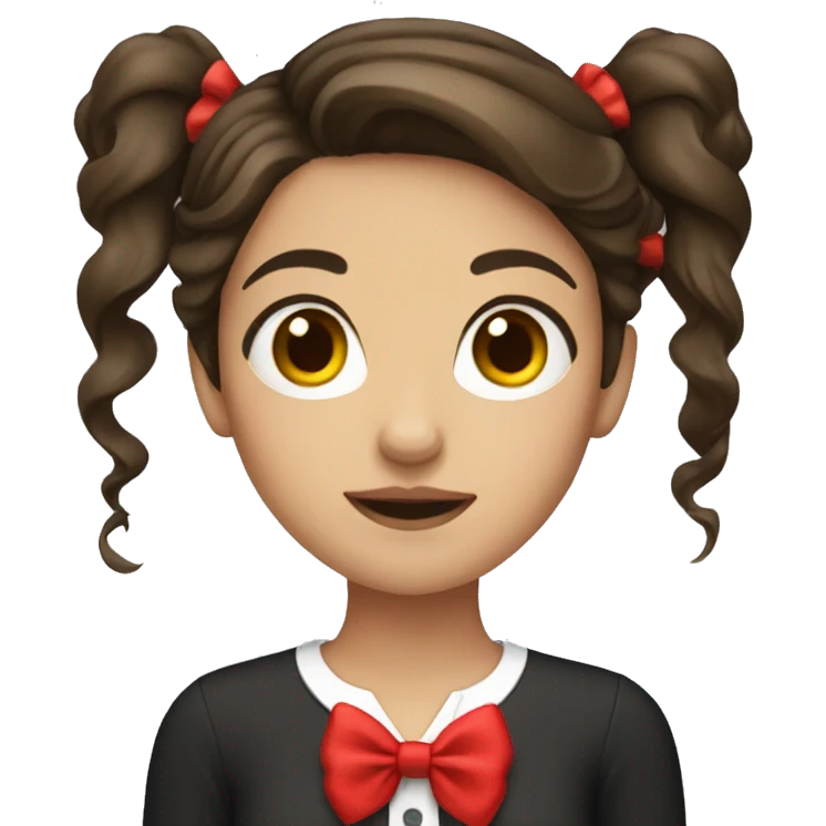 Brunette hair girl with red bow emoji