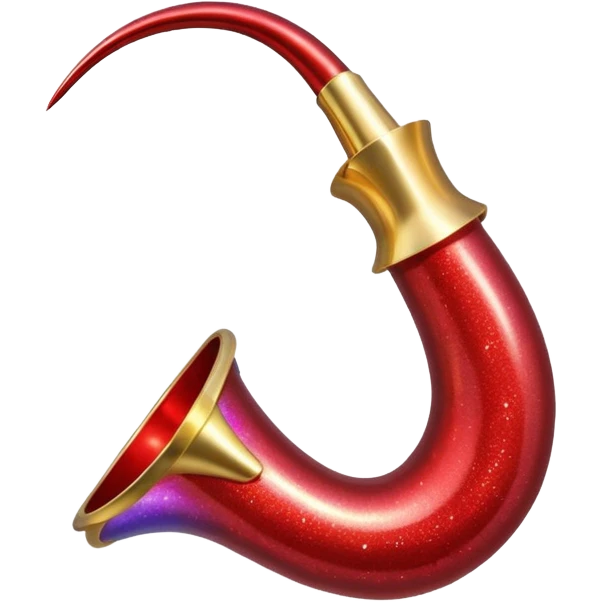 red glitter horn emoji