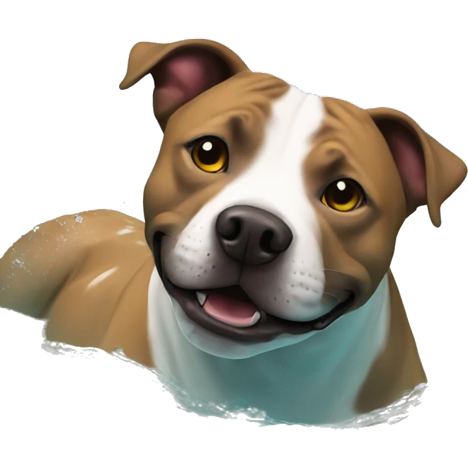 staffy swimming  emoji
