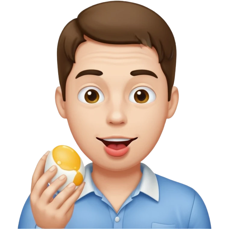 guy drooling alot of spit, holding egg emoji