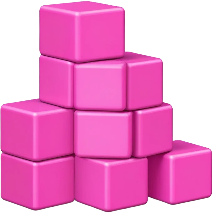 Pink toy building blocks emoji