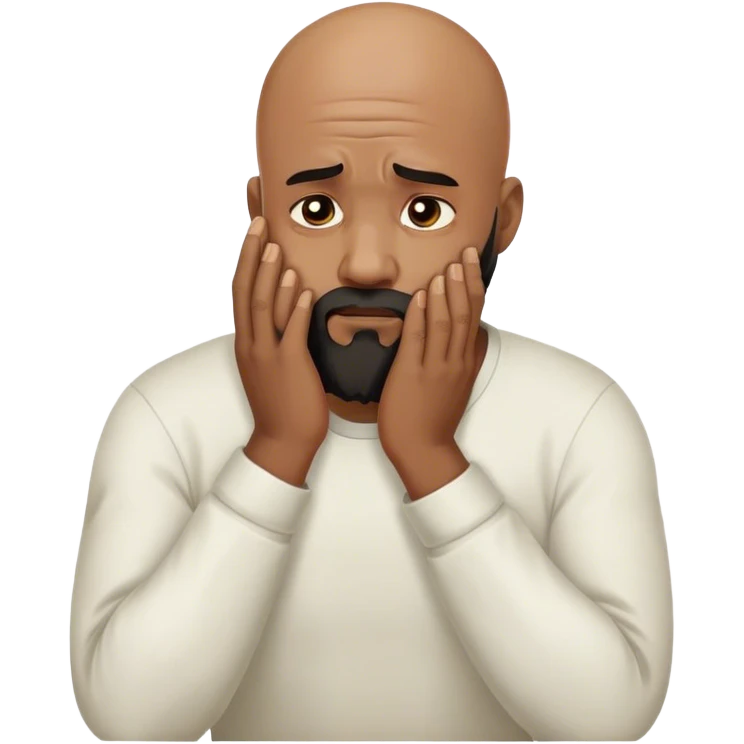Bald head black guy with beard facepalm emoji