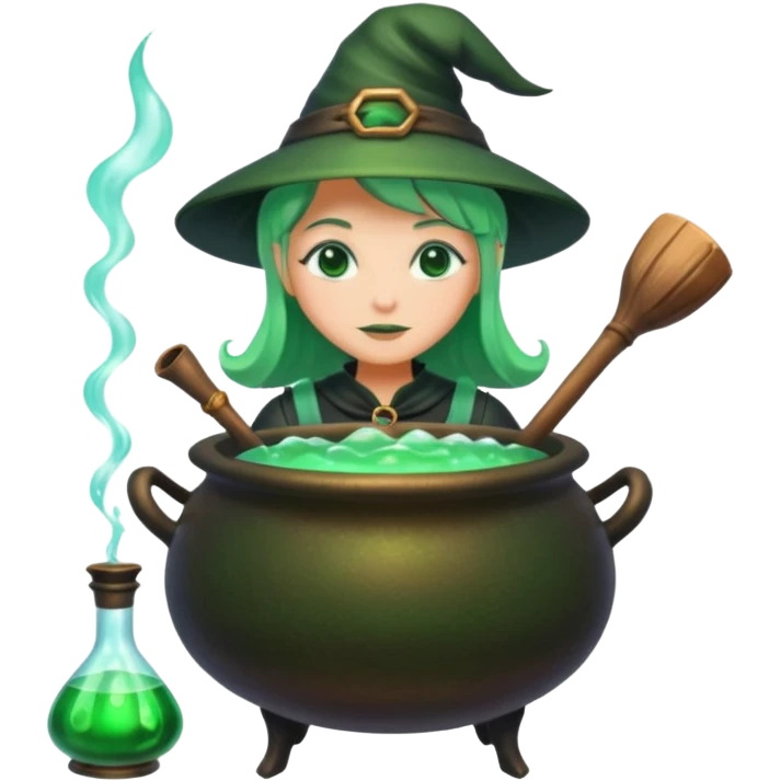 green witch cooking potion emoji