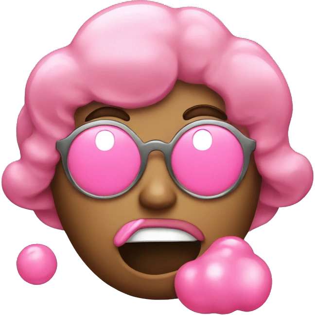 Pink bubblegum emoji