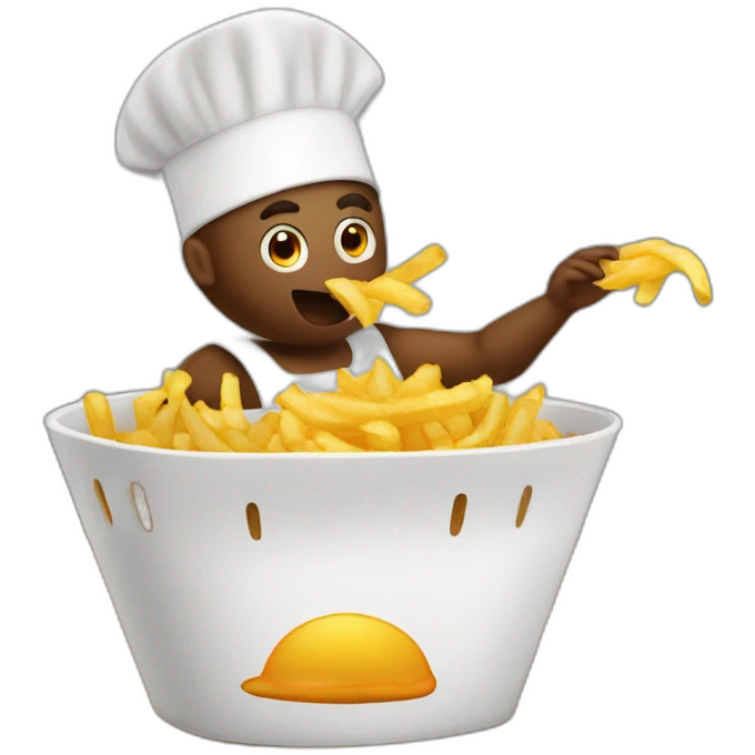 Amphinobi qui mange des frites emoji