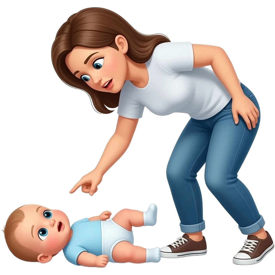 woman smacking a babies hesd off the floor emoji
