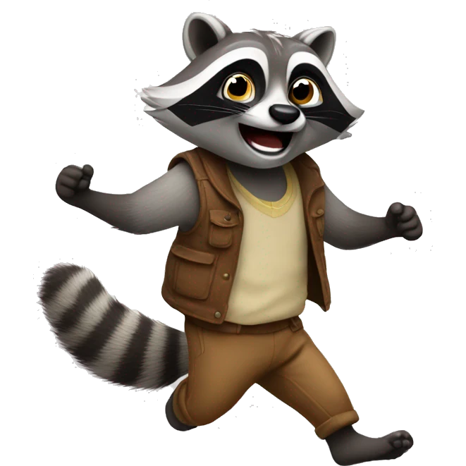 Dancning raccoon  emoji
