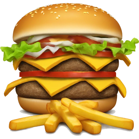 Burger and fries emoji