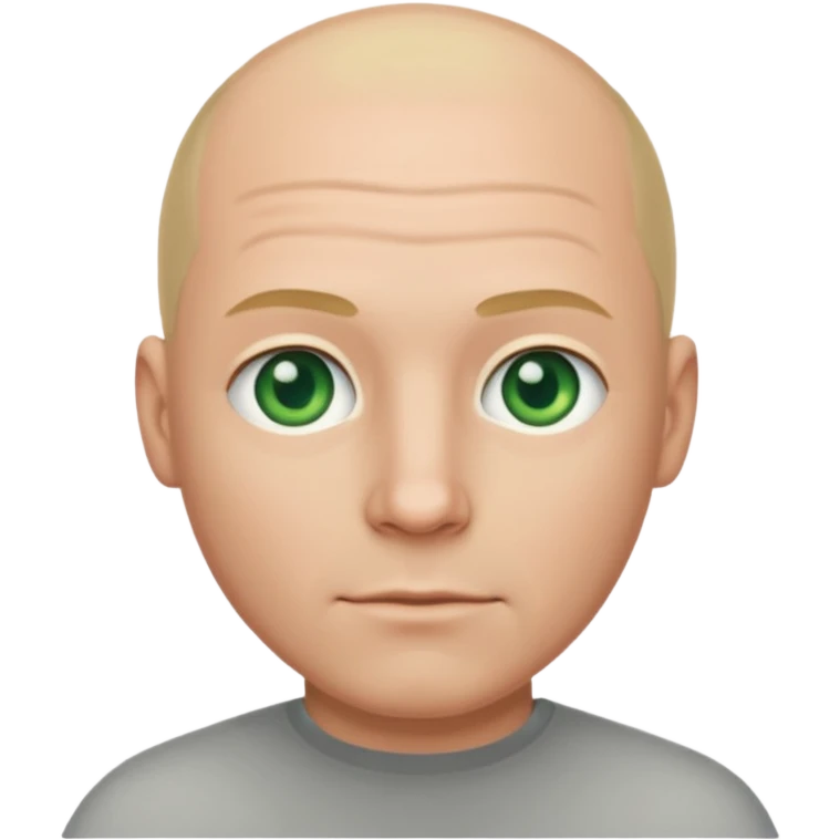 Bald white guy with a girl that’s blonde bob and green eyes  emoji