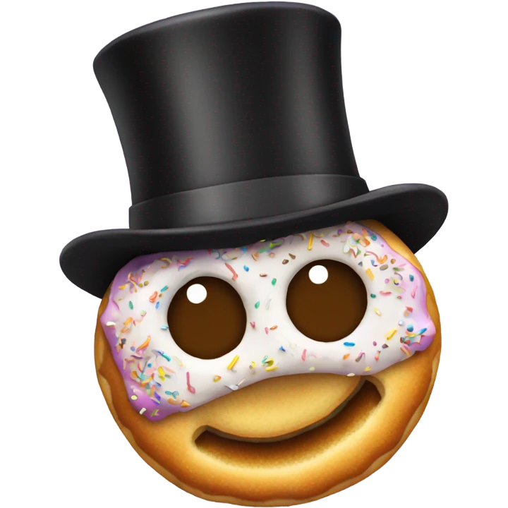 Donut wearing top hat  emoji