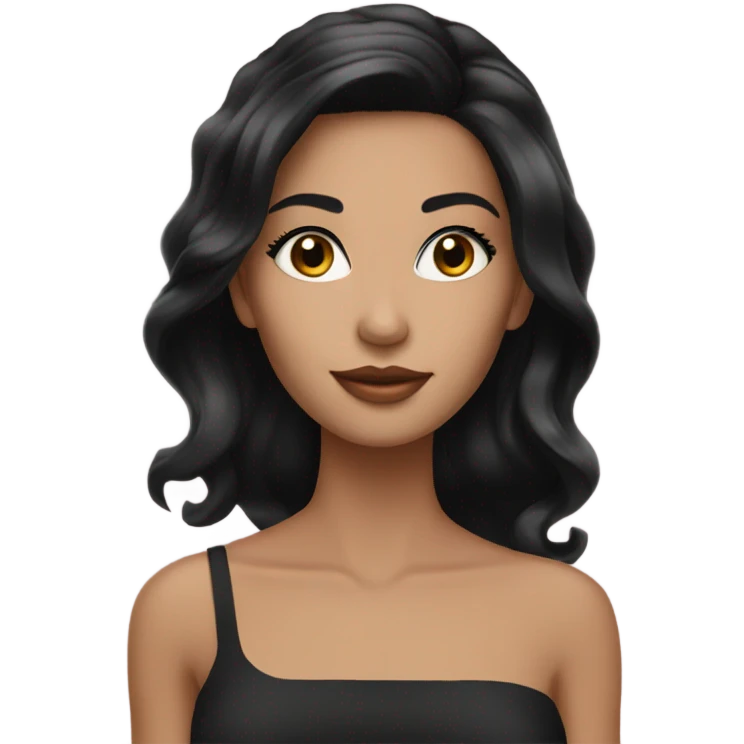 Model of Disability with black hair and bautiful emoji