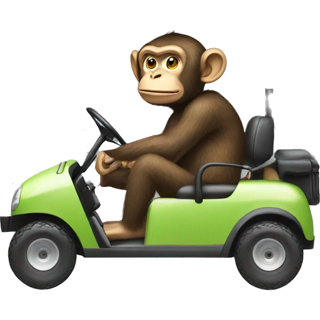 Monkey driving golf cart  emoji