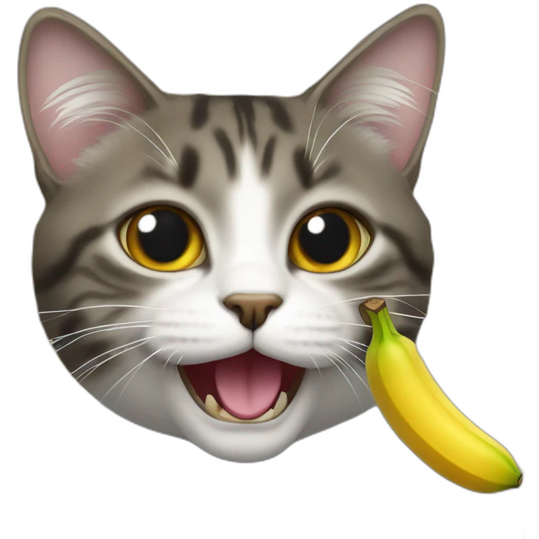 une cat avec une banane emoji