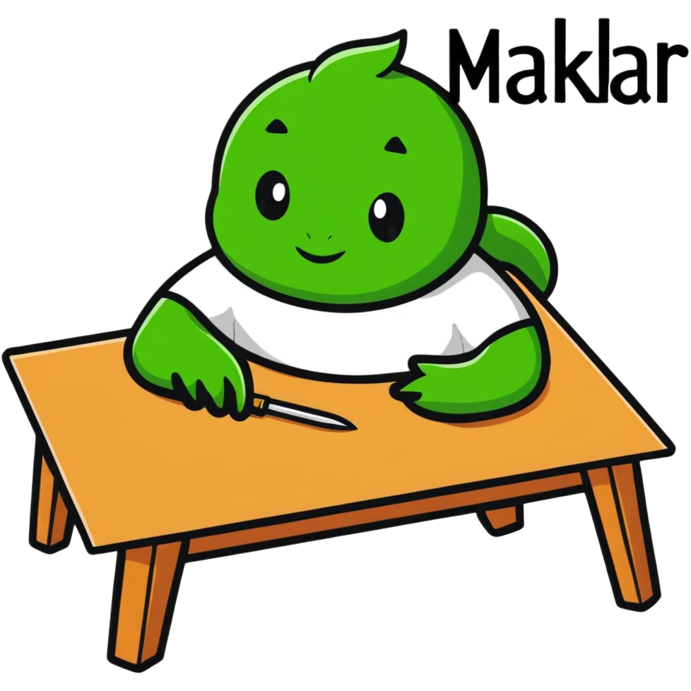 table with MAKAR written on top emoji