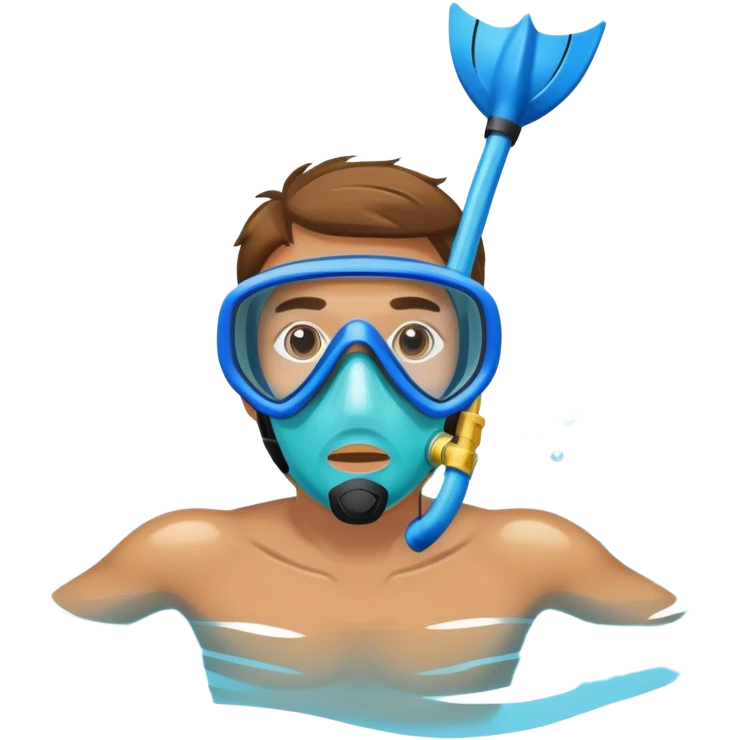 person snorkeling with mask and snorkel in blue water emoji
