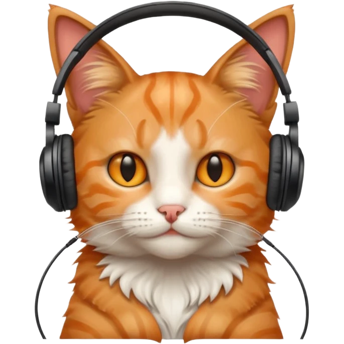 Cat with headphones  emoji