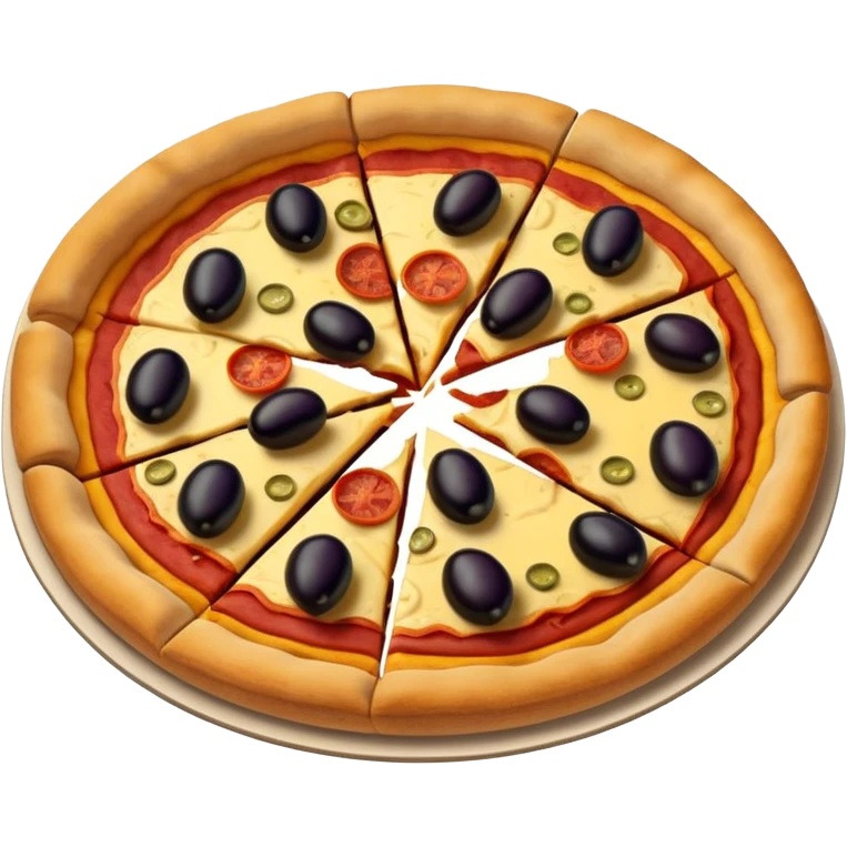 a pie chart sitting on top of a pizza  which has no other toppings emoji