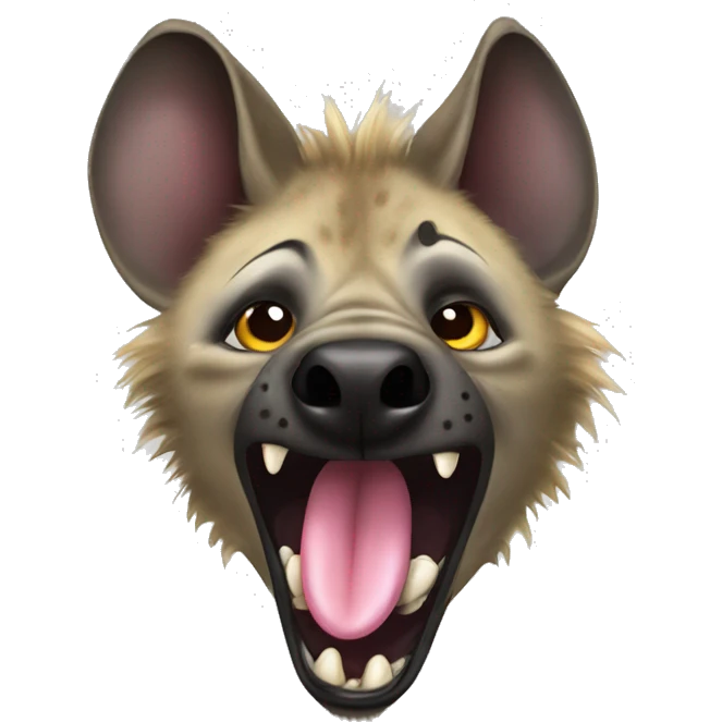 hyena with tongue sticking out emoji