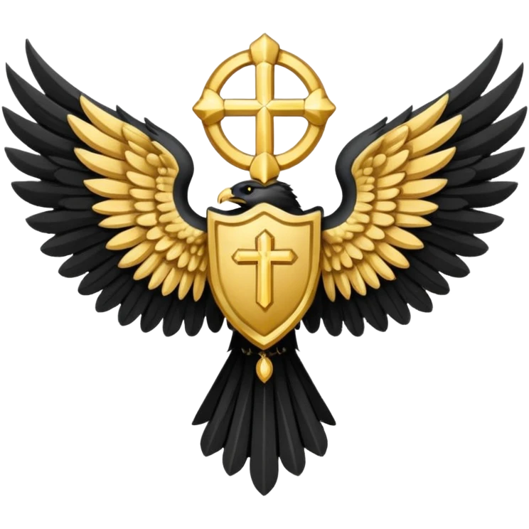 holy saint emblem with black wings emoji