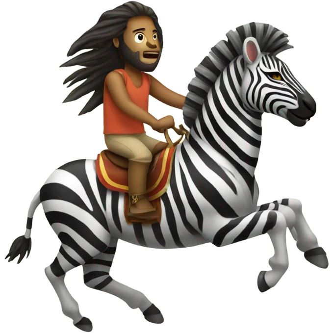 Zebra riding a lion emoji