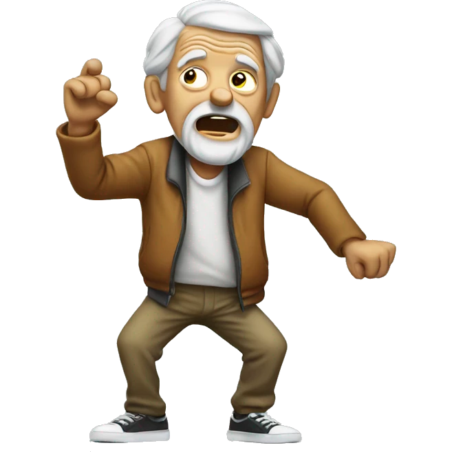 dabbing old man emoji