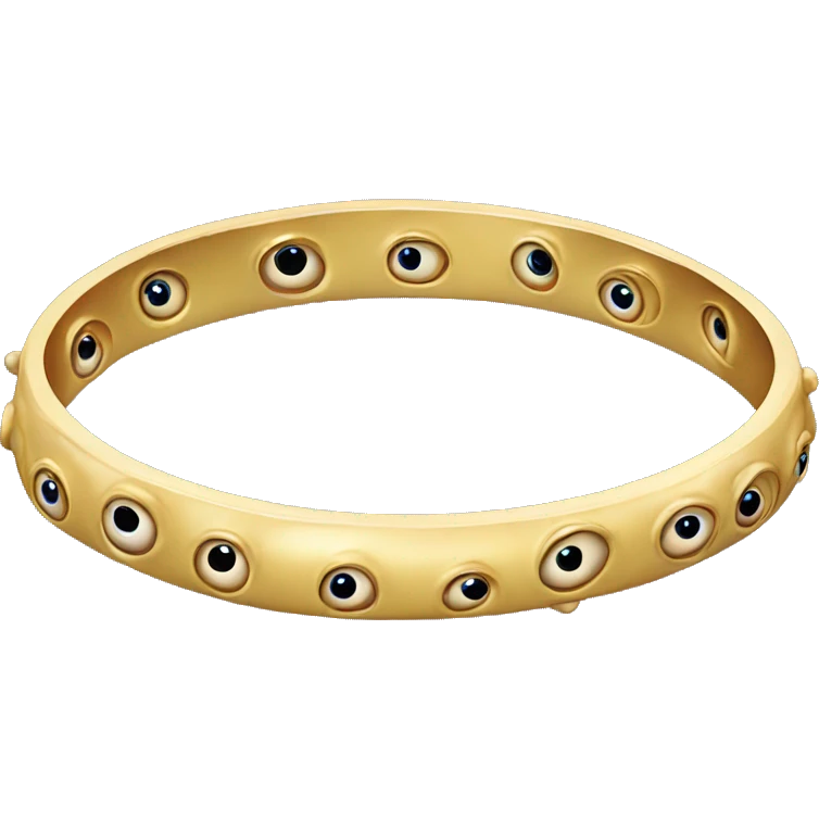 very thin gold bangle ring studded with eyeballs emoji