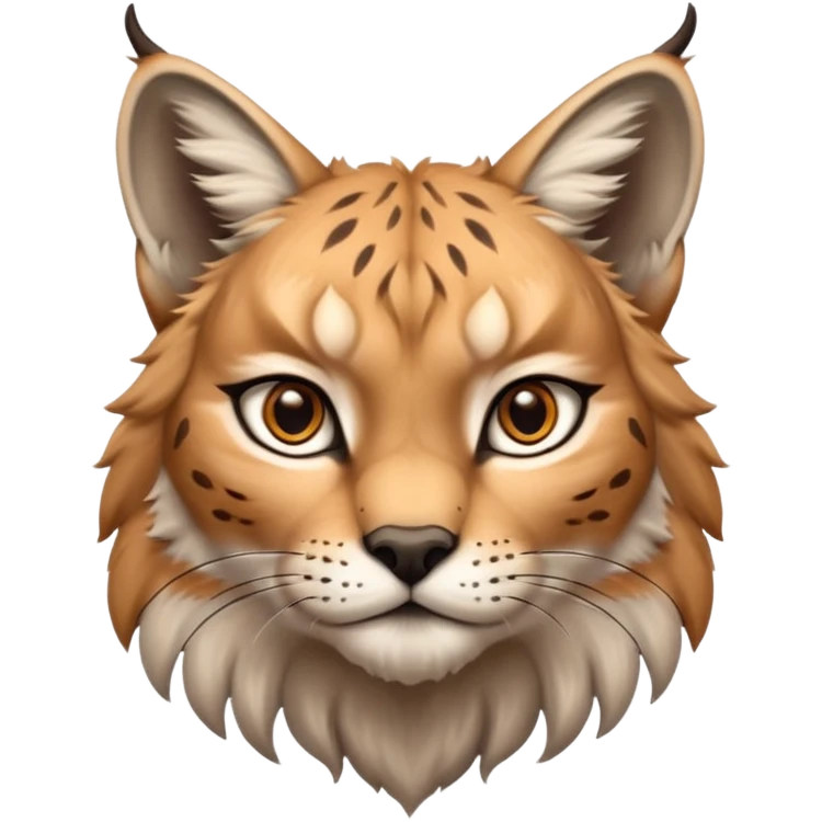 A high-resolution photo-realistic digital illustration of a majestic young lynx, chest upward  emoji