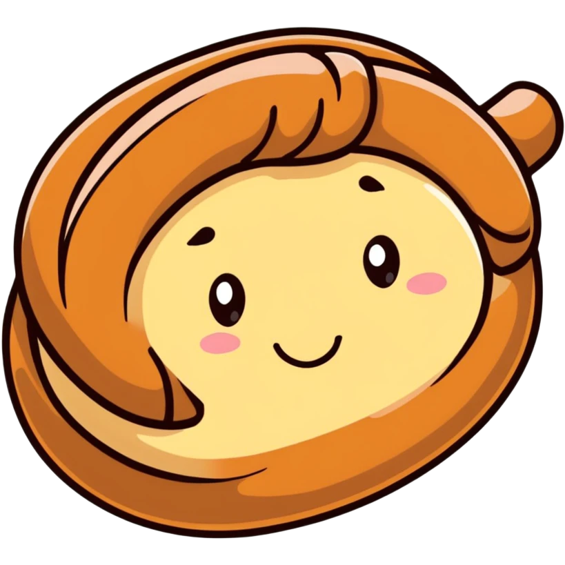 cute cinnamon roll with a face, sticker style, no background emoji