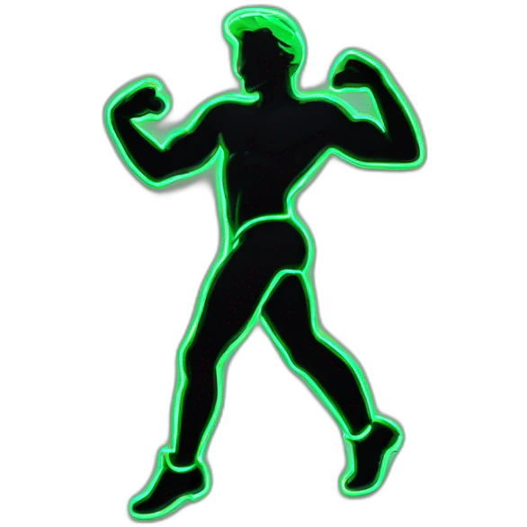  male dancer neon sign booty emoji