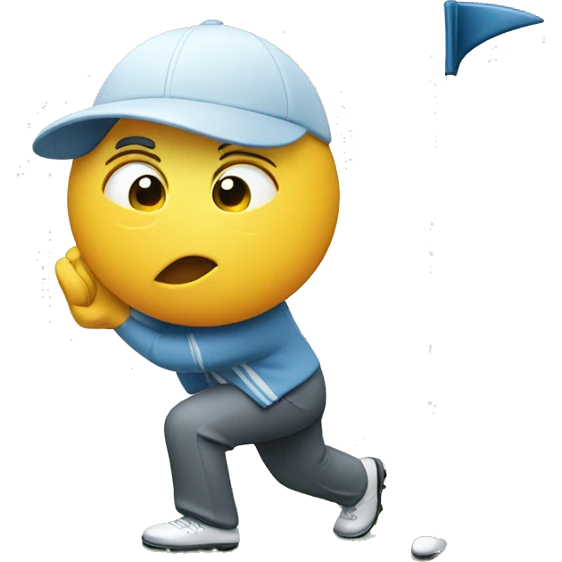 un poisson qui joue au golf emoji