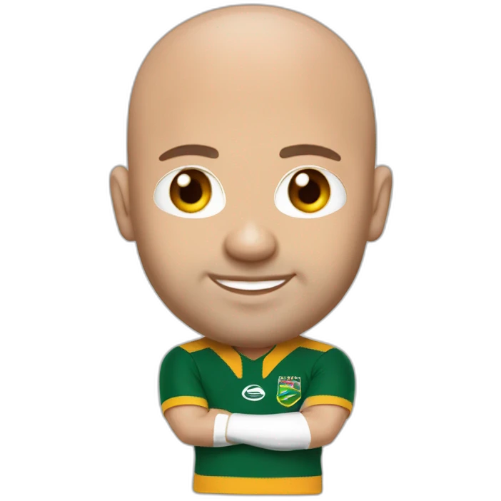 Bald Dennis bergcamp in south african rugby kit emoji
