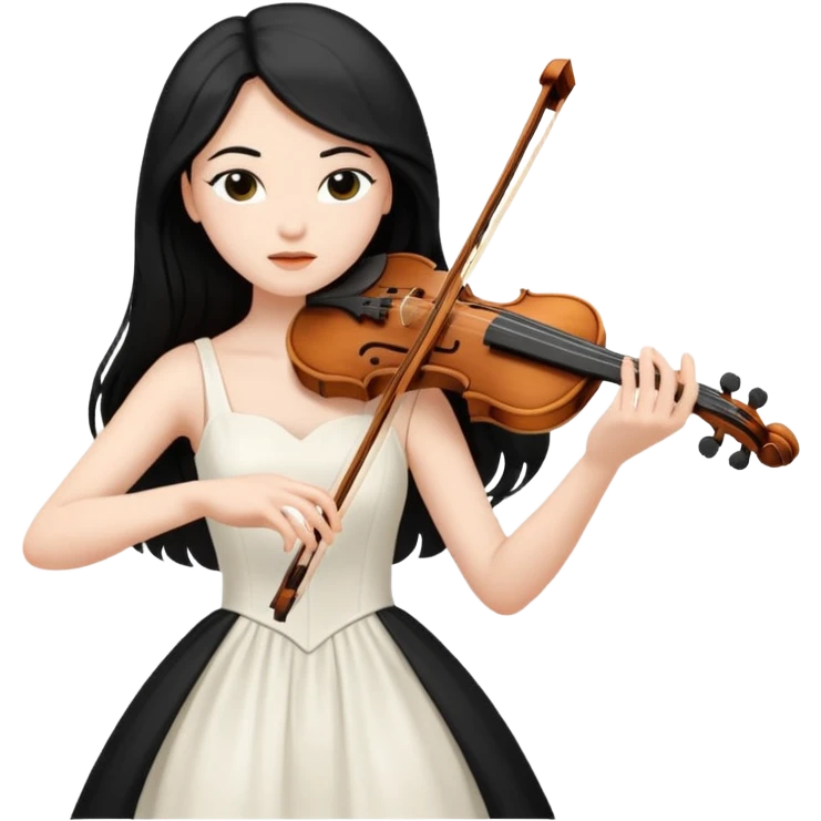 woman playing violin with white dress emoji