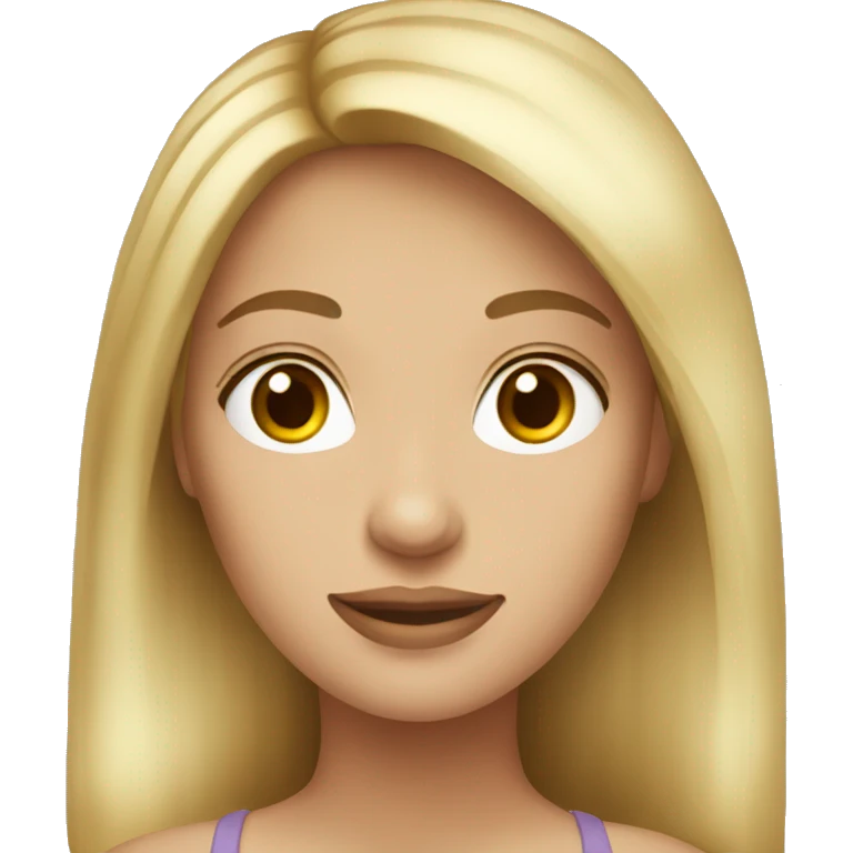 woman long blond hair hazel eyes emoji