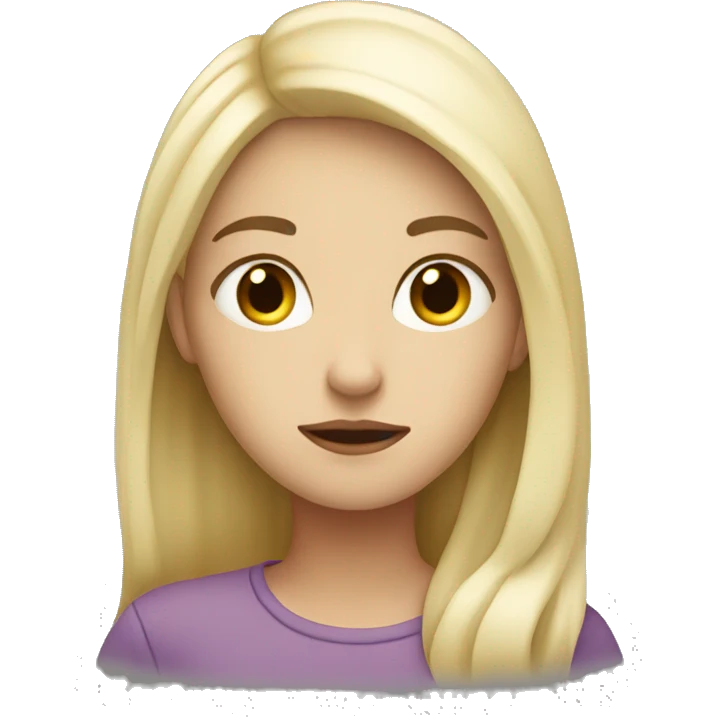 White blonde girl thinking something emoji