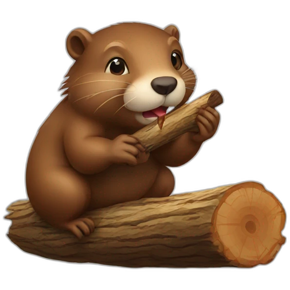 beaver eats log emoji