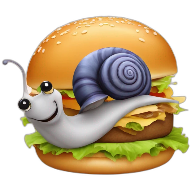 Escargot sur hamburger emoji