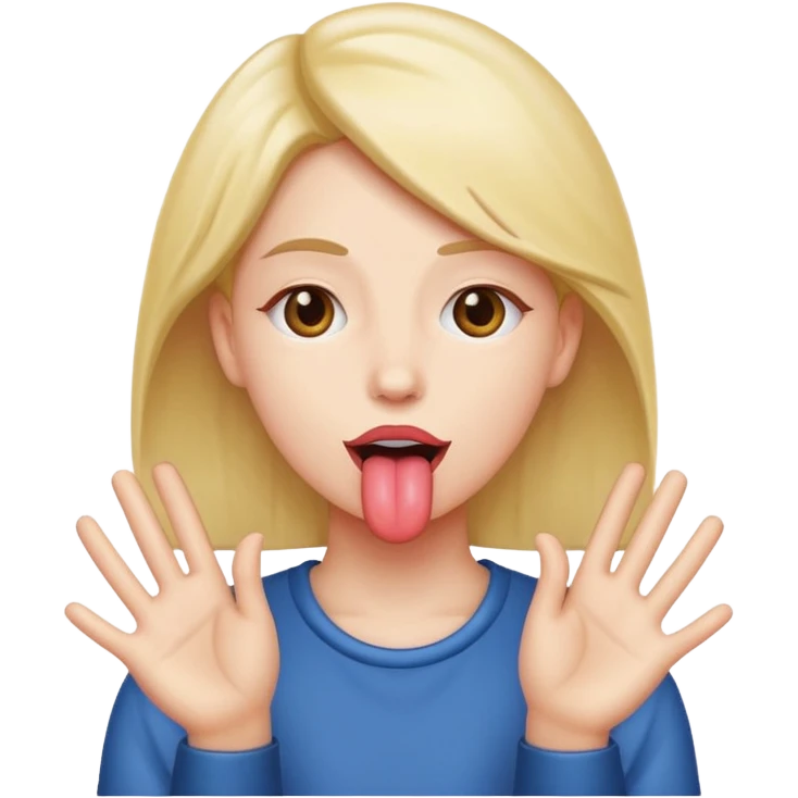 tongue out with hands on the side emoji
