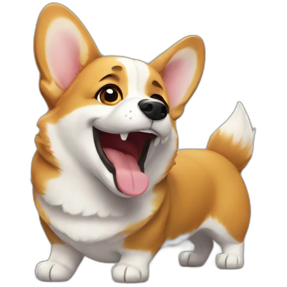 corgi laughting emoji