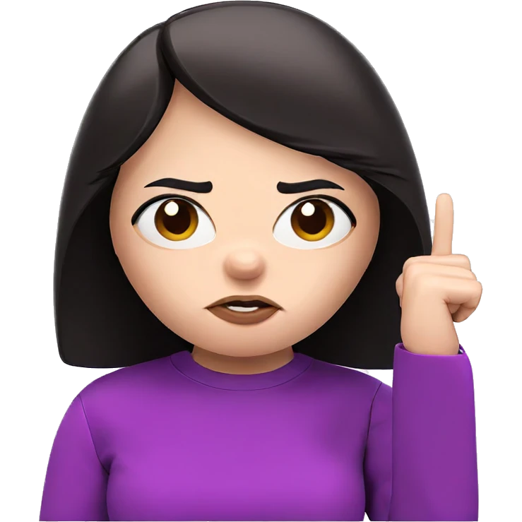 girl showing middle finger emoji