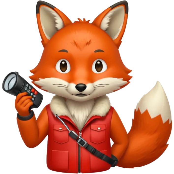 The fox who says something into the walkie-talkie emoji