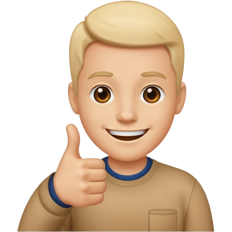 eine Person mit einem Daumen nach oben zu sehen ist. emoji