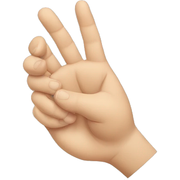 Hand folding over thumb emoji