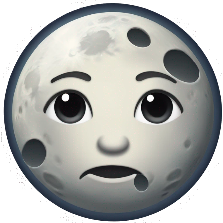 Moon astrology symbol with cute face emoji